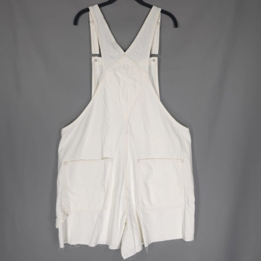 NWT MADEWELL‎ Women’s Denim Oversized Carpenter Shortalls Raw Hem Tile White XXL - Picture 5 of 16
